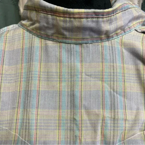 Vintage Men's Plaid Pearl Snap Short Sleeve Shirt - Size Large - Picture 14 of 14
